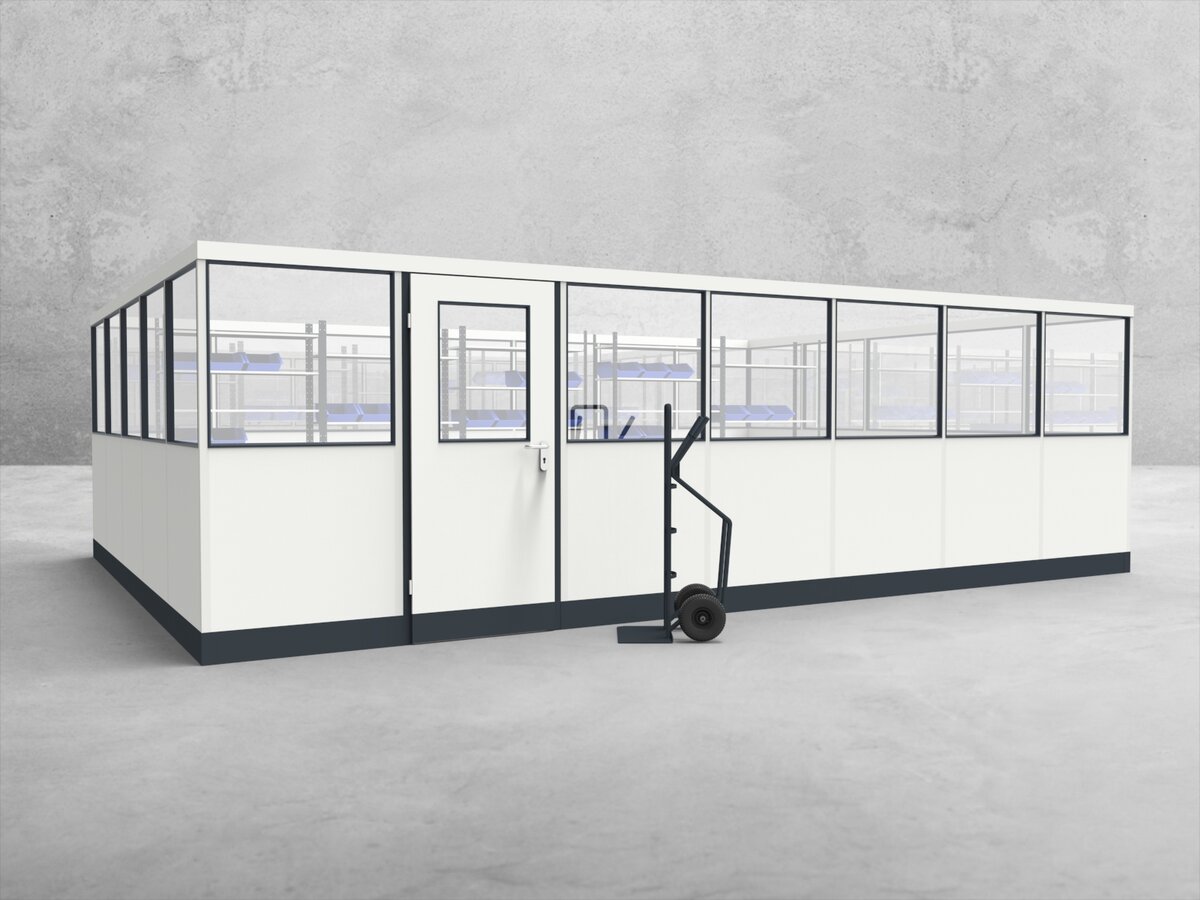 Aussenansicht für Stellwand 4-seitig 7,00 x 5,00 m System RS 45 von Becker Raumsysteme - Artikel SW4-7050