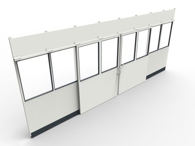 Zweiflügliges Schiebetürelement Rastergröße 12