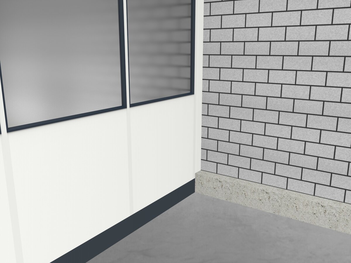 Wandanschluss für Hallenbüro 3-seitig 6,00 x 3,00 m System RS 45 von Becker Raumsysteme - Artikel HB3-6030