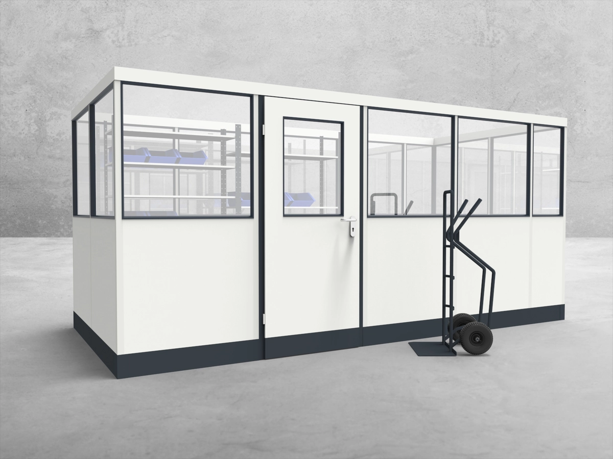 Aussenansicht für Stellwand 4-seitig 4,50 x 2,00 m System RS 45 von Becker Raumsysteme - Artikel SW4-4520