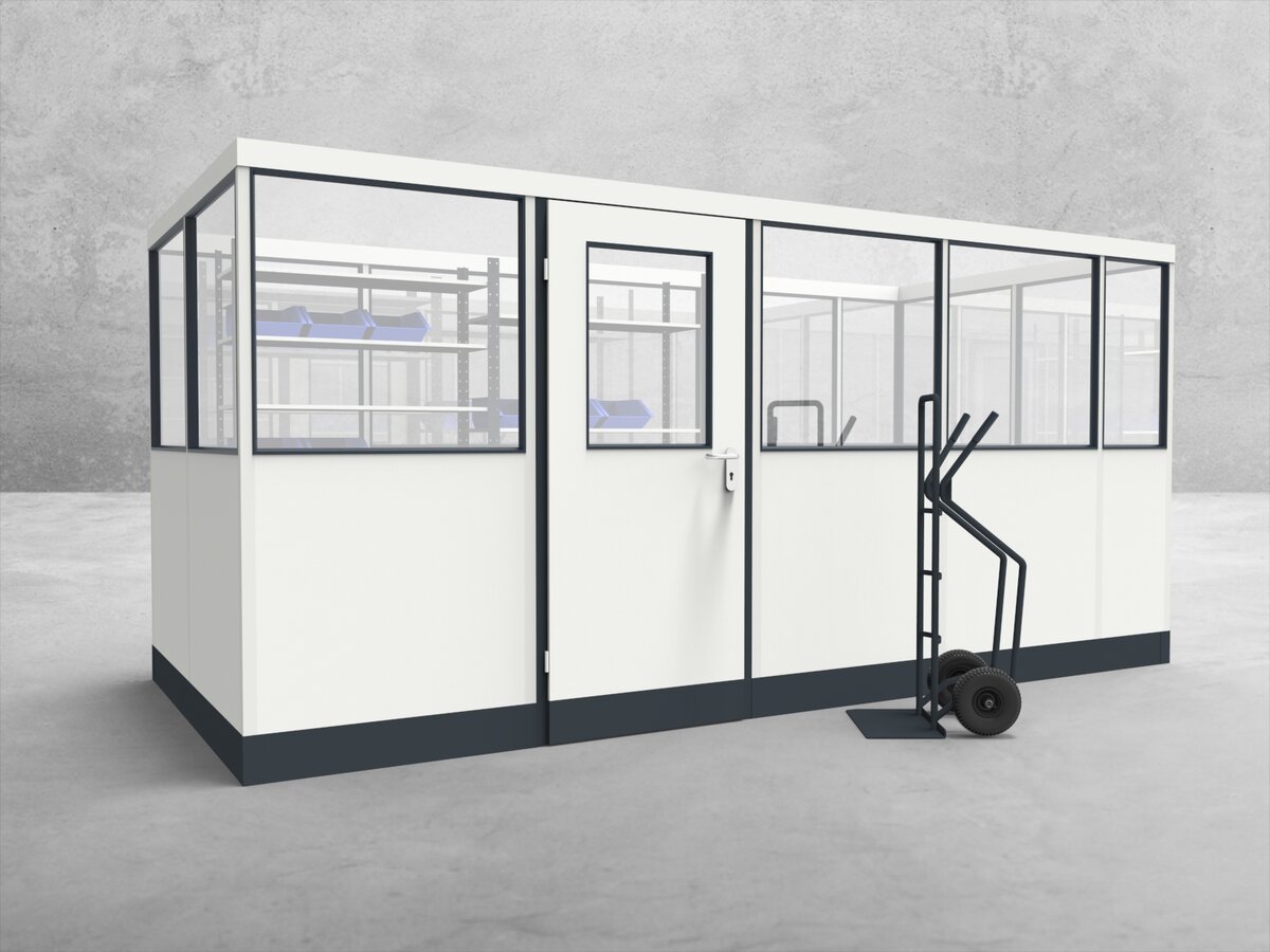 Aussenansicht für Stellwand 4-seitig 4,50 x 2,00 m System RS 45 von Becker Raumsysteme - Artikel SW4-4520