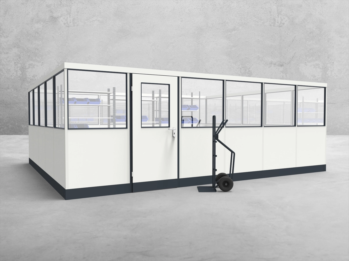 Aussenansicht für Stellwand 4-seitig 6,00 x 5,00 m System RS 45 von Becker Raumsysteme - Artikel SW4-6050