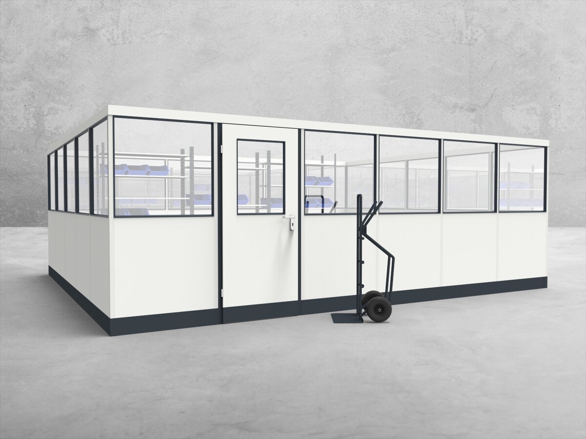 Aussenansicht für Stellwand 4-seitig 6,00 x 5,00 m System RS 45 von Becker Raumsysteme - Artikel SW4-6050