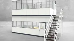 Hallenbüro als Doppelstock 4-seitig 6,50 x 3,00 m 19,5 m² (HD4-6530)