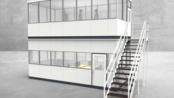 Hallenbüro als Doppelstock 4-seitig 6,50 x 3,00 m 19,5 m² (HD4-6530)
