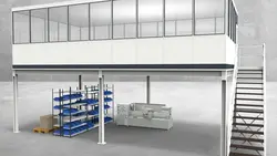 Hallenbüro auf Stahlbau 4-seitig 9,00 x 5,00 m 45 m² (HS4-9050)