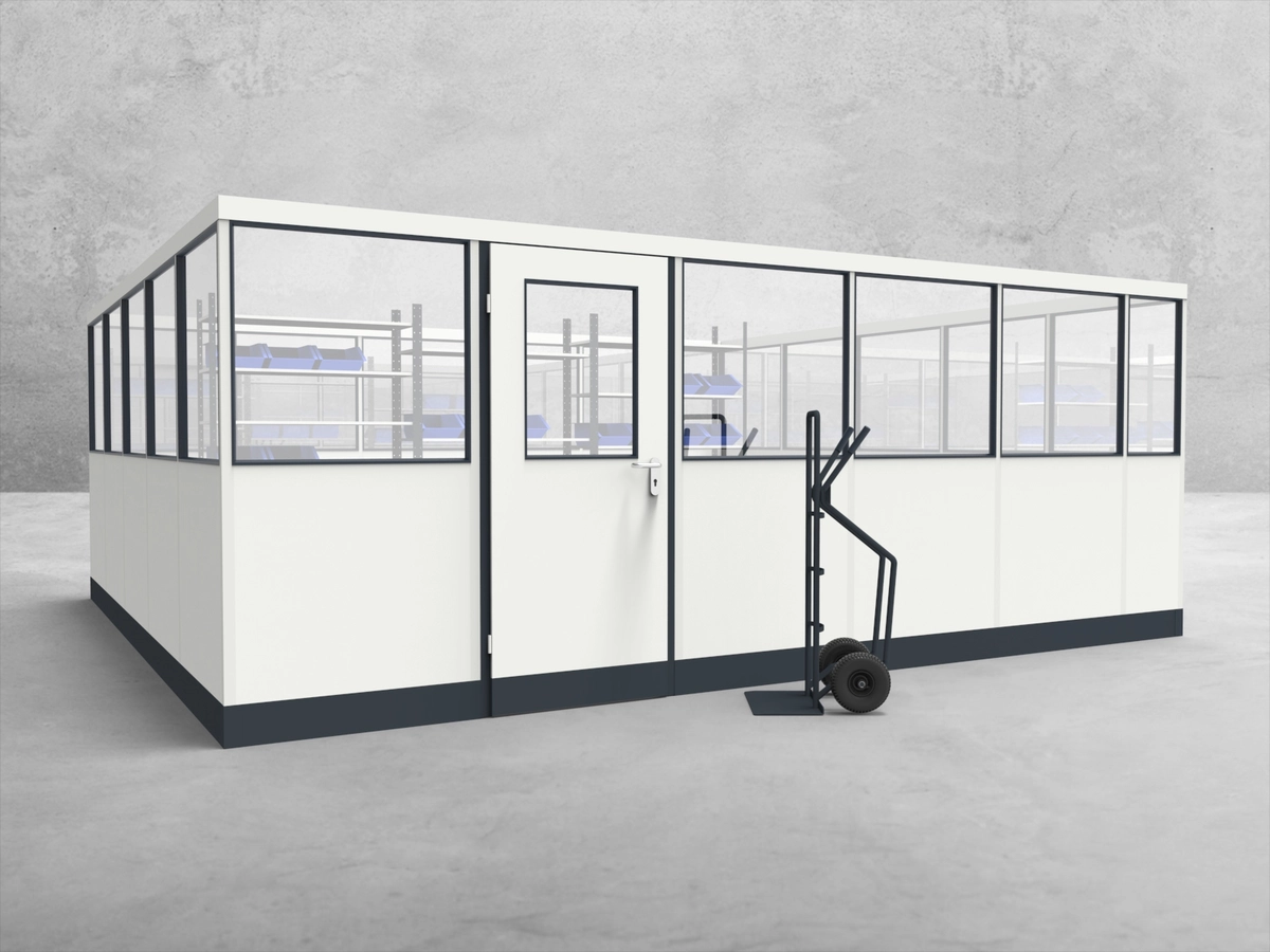 Aussenansicht für Stellwand 4-seitig 5,50 x 5,00 m System RS 45 von Becker Raumsysteme - Artikel SW4-5550