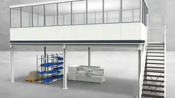 Hallenbüro auf Stahlbau 4-seitig 9,00 x 4,00 m 36 m² (HS4-9040)