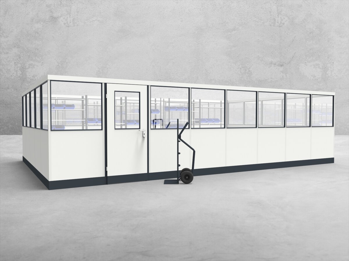 Aussenansicht für Stellwand 4-seitig 8,00 x 5,00 m System RS 45 von Becker Raumsysteme - Artikel SW4-8050