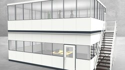 Hallenbüro als Doppelstock 4-seitig 8,00 x 6,00 m 48 m² (HD4-8060)