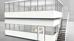 Hallenbüro als Doppelstock 4-seitig 8,00 x 6,00 m 48 m² (HD4-8060)