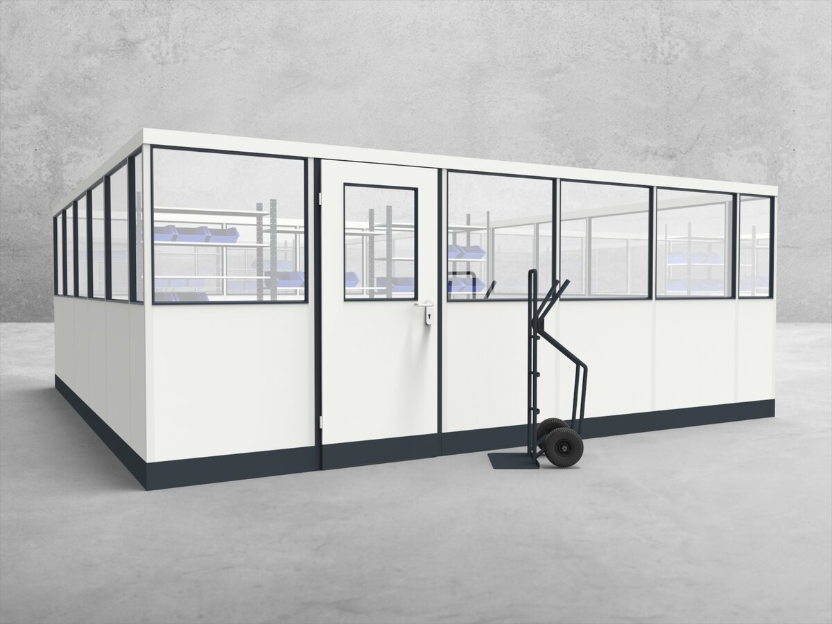 Aussenansicht für Stellwand 4-seitig 5,50 x 5,50 m System RS 45 von Becker Raumsysteme - Artikel SW4-5555