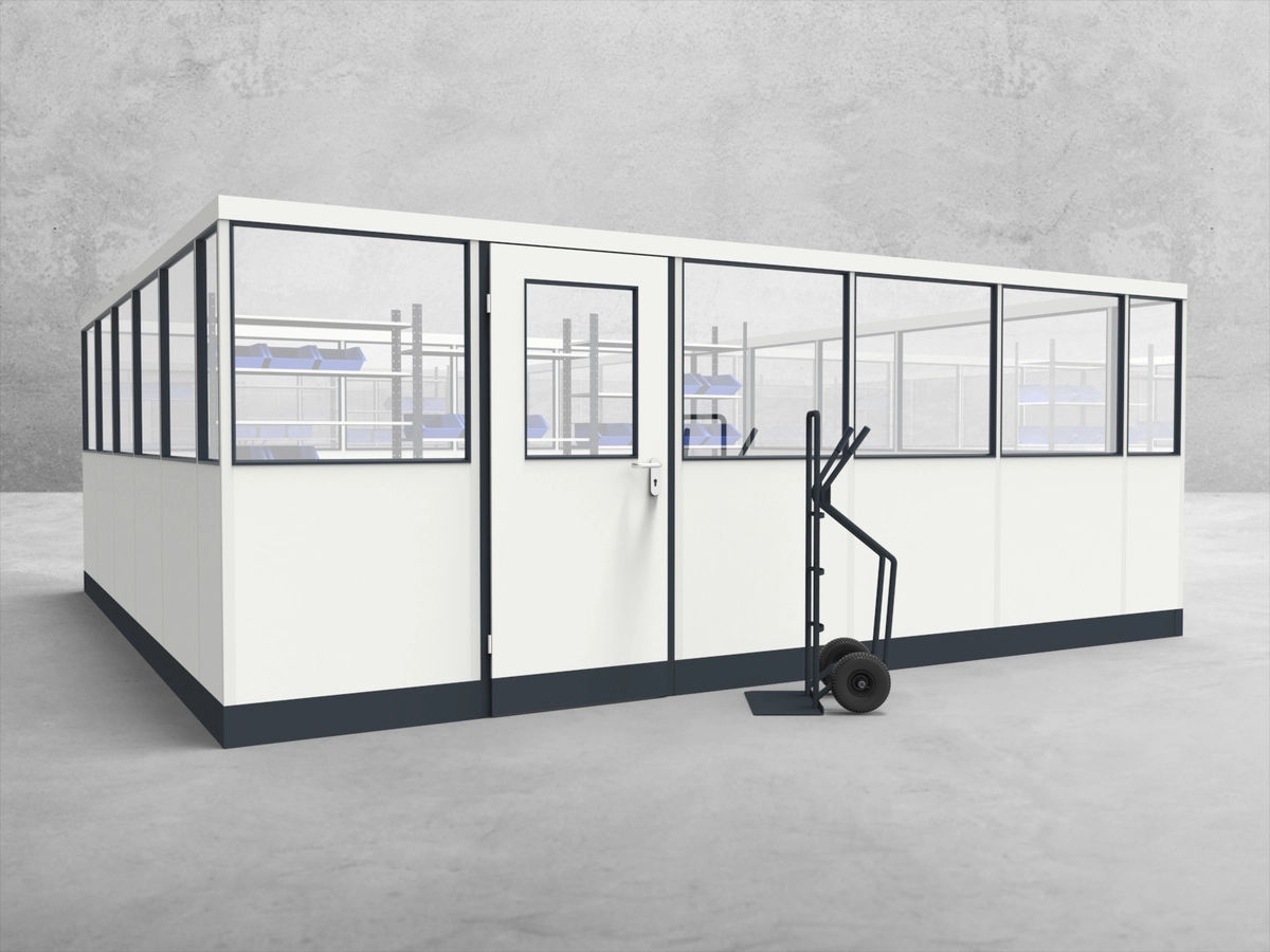 Aussenansicht für Stellwand 4-seitig 5,50 x 5,50 m System RS 45 von Becker Raumsysteme - Artikel SW4-5555