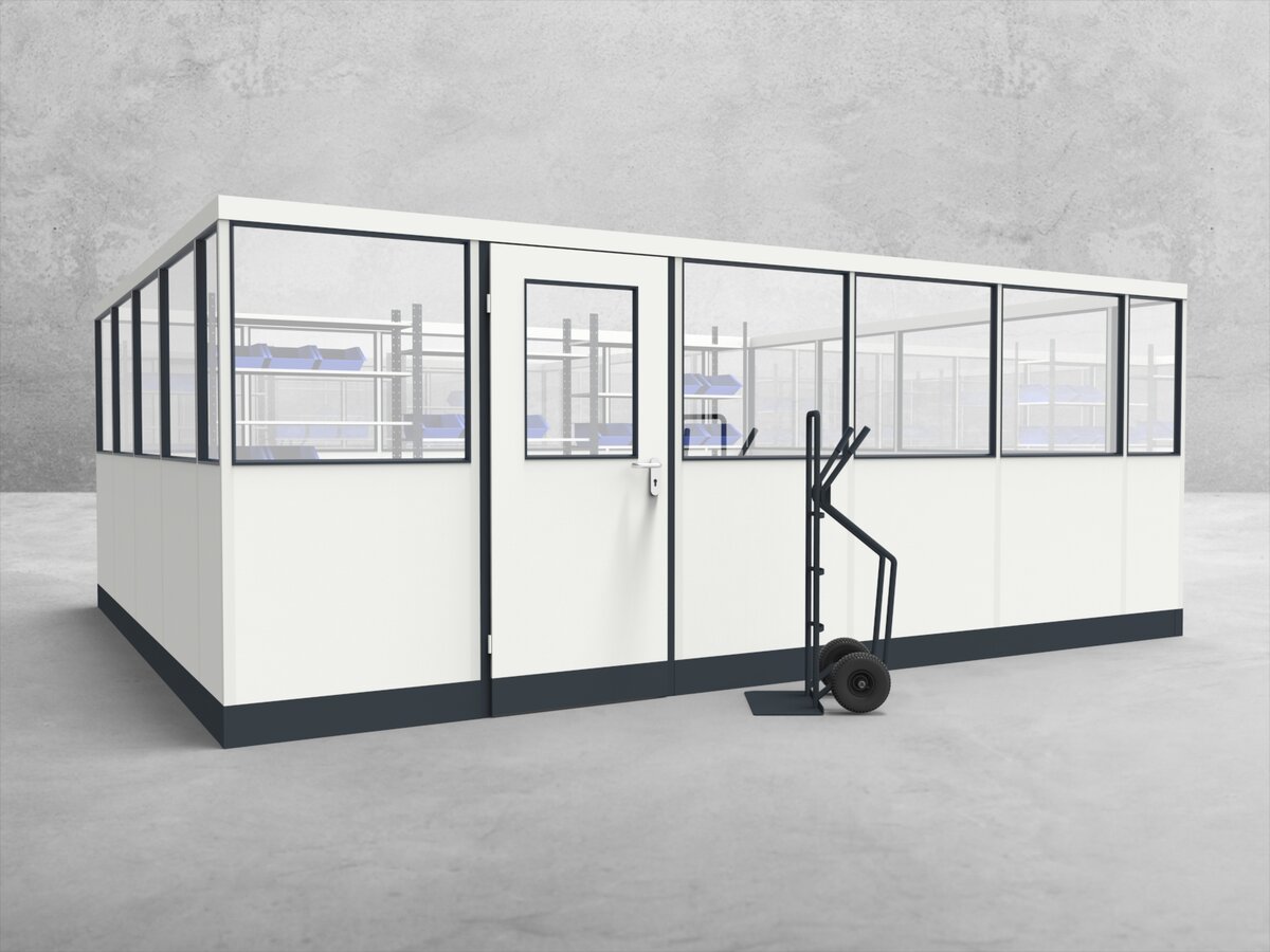 Aussenansicht für Stellwand 4-seitig 5,50 x 4,50 m System RS 45 von Becker Raumsysteme - Artikel SW4-5545