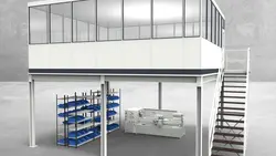 Hallenbüro auf Stahlbau 4-seitig 6,50 x 6,00 m 39 m² (HS4-6560)