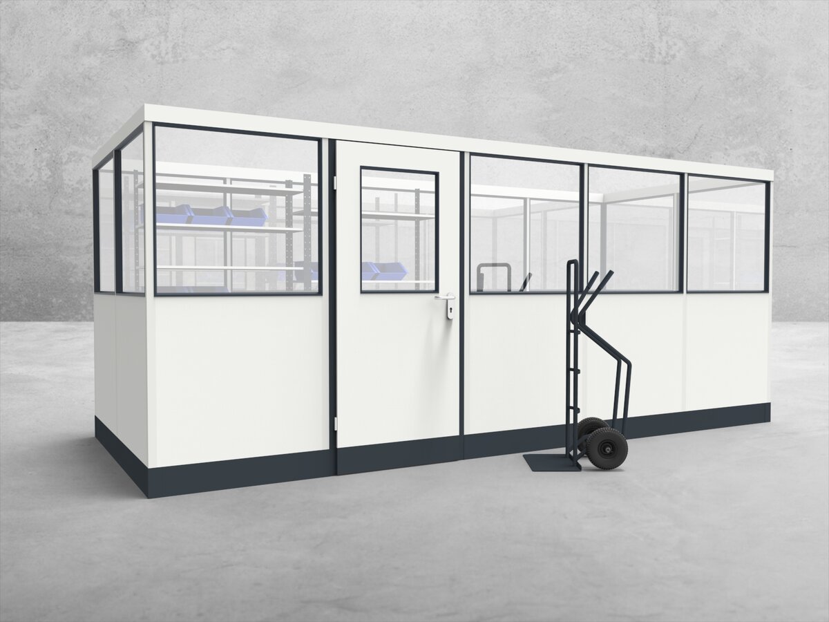 Aussenansicht für Stellwand 4-seitig 5,00 x 2,00 m System RS 45 von Becker Raumsysteme - Artikel SW4-5020