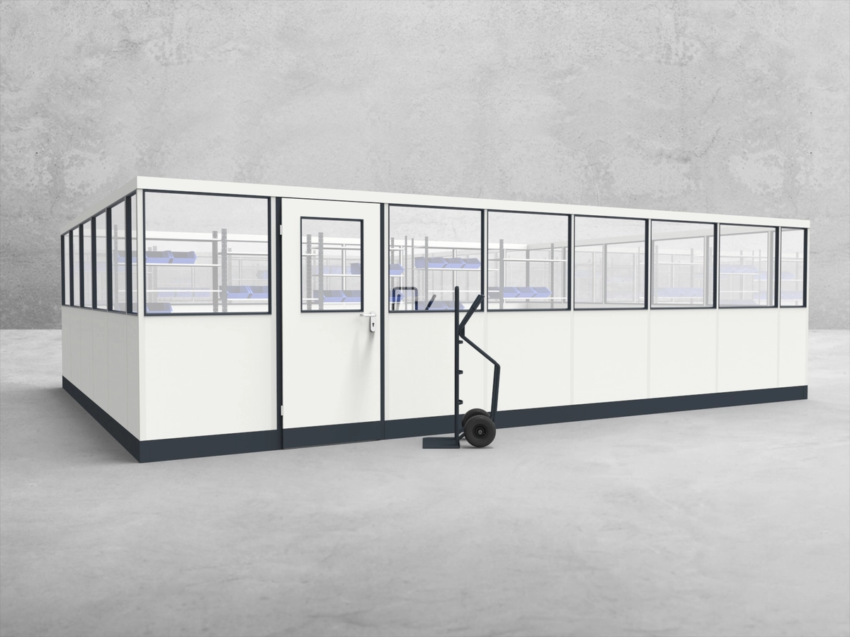 Aussenansicht für Stellwand 4-seitig 7,50 x 5,50 m System RS 45 von Becker Raumsysteme - Artikel SW4-7555