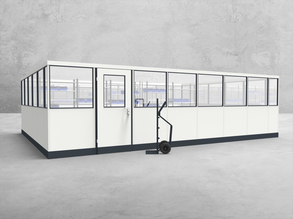 Aussenansicht für Stellwand 4-seitig 7,50 x 5,50 m System RS 45 von Becker Raumsysteme - Artikel SW4-7555