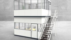 Hallenbüro als Doppelstock 4-seitig 4,50 x 4,00 m 18 m² (HD4-4540)