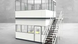 Hallenbüro als Doppelstock 4-seitig 4,50 x 4,00 m 18 m² (HD4-4540)