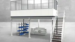 Hallenbüro auf Stahlbau 4-seitig 6,50 x 3,50 m 22,75 m² (HS4-6535)