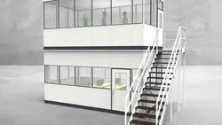Hallenbüro als Doppelstock 4-seitig 5,50 x 3,00 m 16,5 m² (HD4-5530)