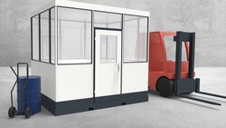 Mobiles Hallenbüro 4-seitig 3,00 x 2,50 m 7,5 m² (HM4-3025)