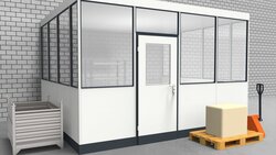 Hallenbüro 3-seitig 4,00 x 3,50 m 14 m² (HB3-4035)