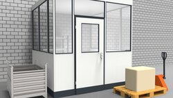 Hallenbüro 3-seitig 2,50 x 2,50 m 6,25 m² (HB3-2525)