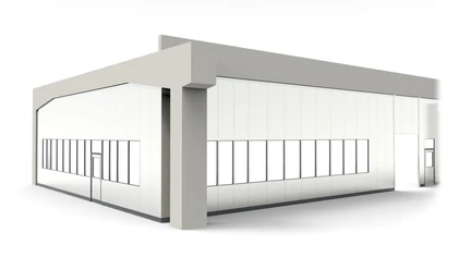 Trennwandsysteme modular errichtet in einer Industriehalle Trennwandsysteme aus vorgefertigten Bauteilen für Industrielösungen