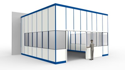 Bauhöhen von Hallenbüros