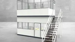 Hallenbüro als Doppelstock 4-seitig 5,00 x 3,00 m 15 m² (HD4-5030)