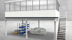 Hallenbüro auf Stahlbau 4-seitig 8,00 x 5,00 m 40 m² (HS4-8050)