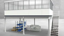 Hallenbüro auf Stahlbau 4-seitig 8,00 x 5,00 m 40 m² (HS4-8050)