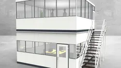 Hallenbüro als Doppelstock 4-seitig 5,50 x 5,50 m 30,25 m² (HD4-5555)