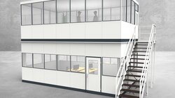 Hallenbüro als Doppelstock 4-seitig 7,00 x 4,00 m 28 m² (HD4-7040)