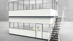 Hallenbüro als Doppelstock 4-seitig 7,00 x 4,00 m 28 m² (HD4-7040)