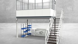 Hallenbüro auf Stahlbau 4-seitig 5,00 x 3,00 m 15 m² (HS4-5030)