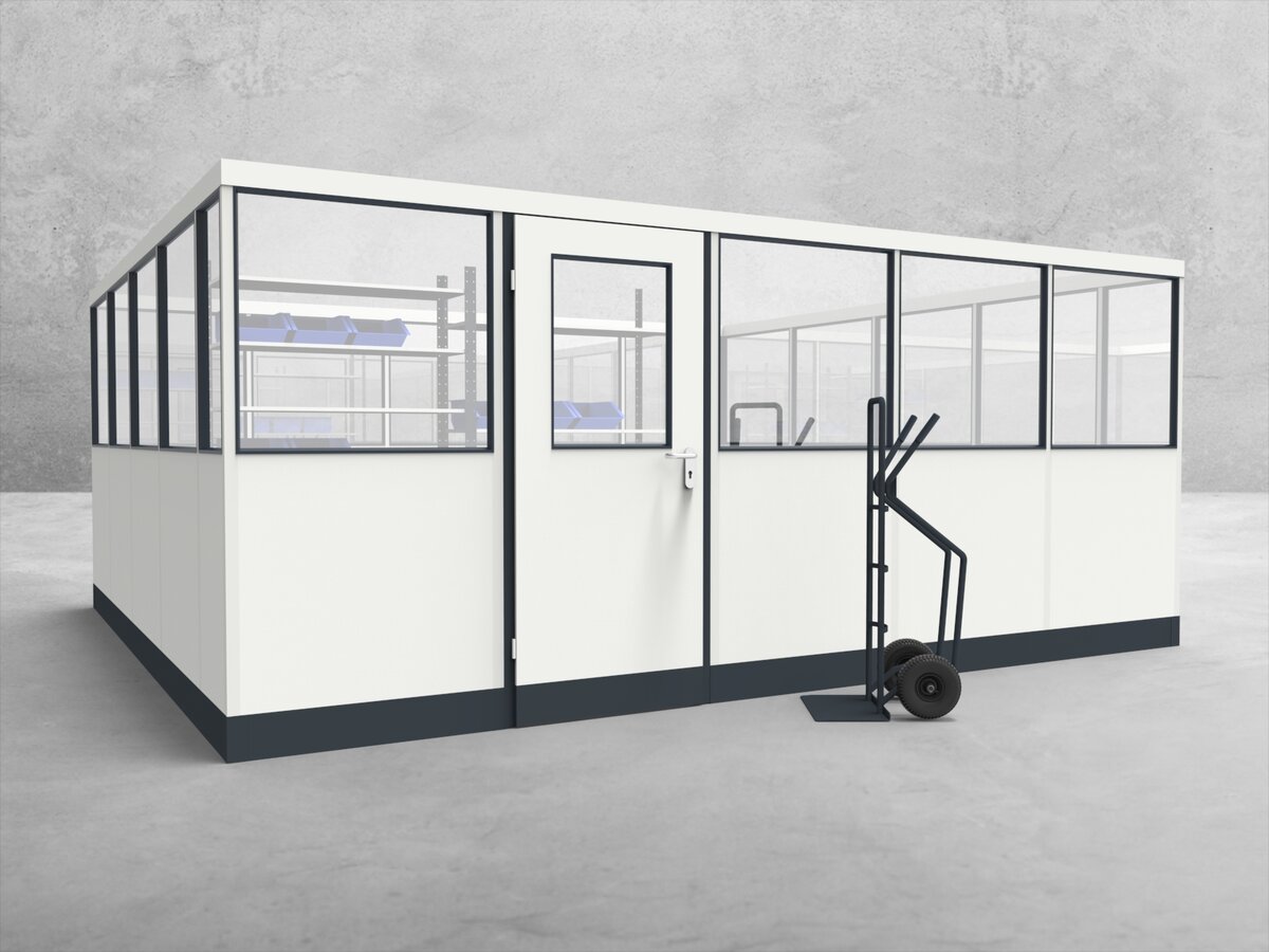 Aussenansicht für Stellwand 4-seitig 5,00 x 4,50 m System RS 45 von Becker Raumsysteme - Artikel SW4-5045