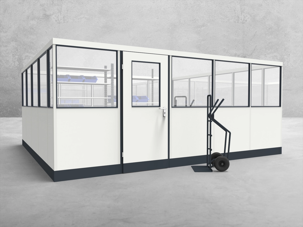 Aussenansicht für Stellwand 4-seitig 5,00 x 4,50 m System RS 45 von Becker Raumsysteme - Artikel SW4-5045