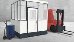 Mobiles Hallenbüro 4-seitig 2,50 x 2,50 m 6,25 m² (HM4-2525)