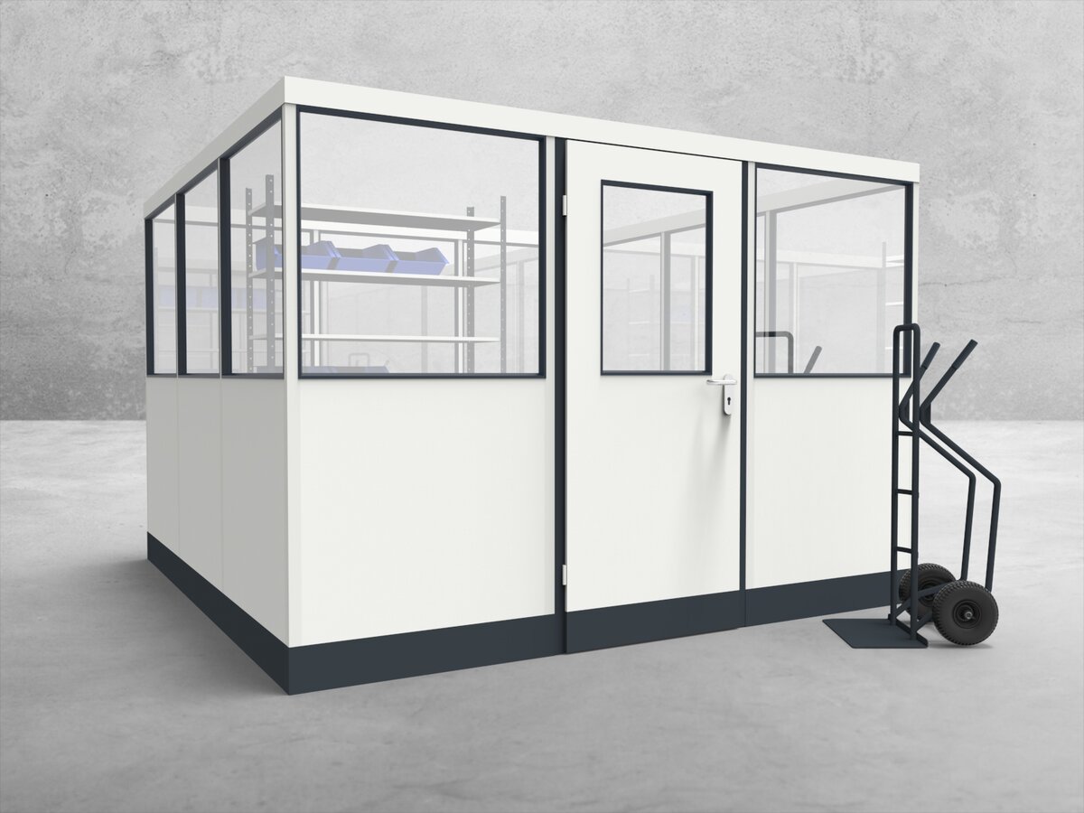Aussenansicht für Stellwand 4-seitig 3,00 x 3,00 m System RS 45 von Becker Raumsysteme - Artikel SW4-3030