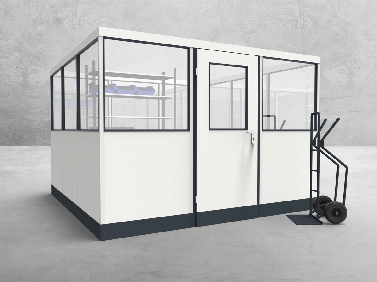 Aussenansicht für Stellwand 4-seitig 3,00 x 3,00 m System RS 45 von Becker Raumsysteme - Artikel SW4-3030