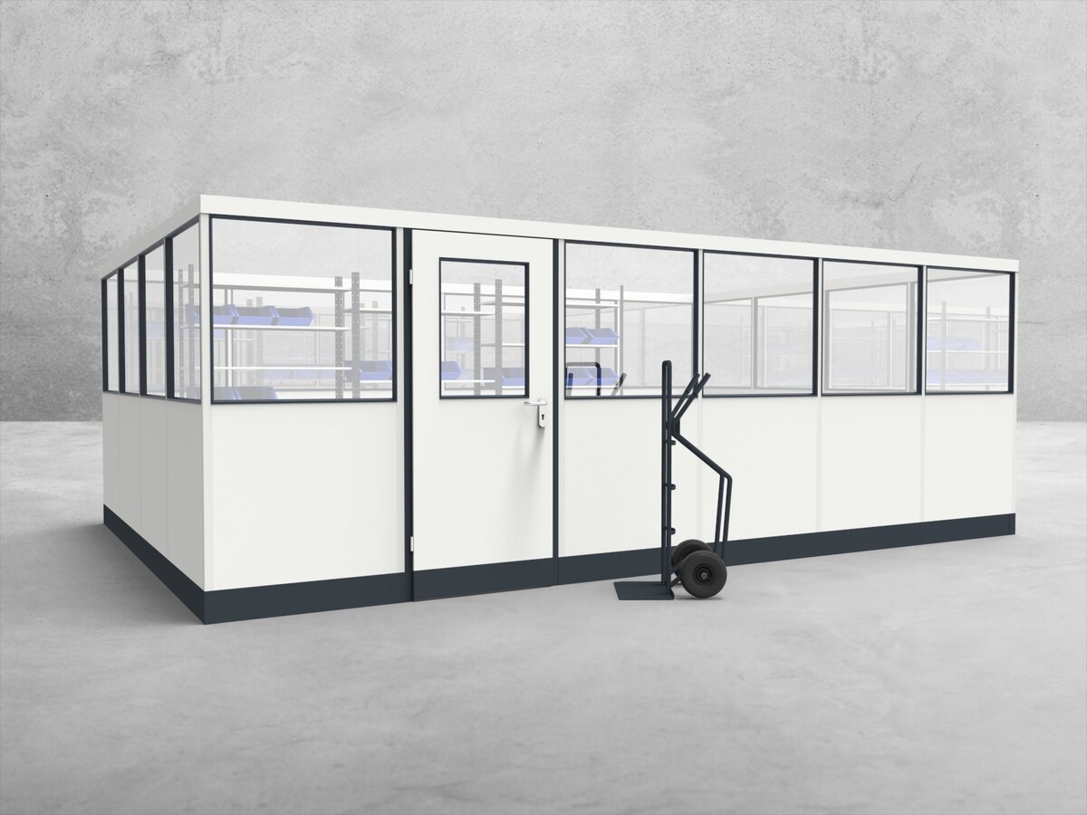 Aussenansicht für Stellwand 4-seitig 6,50 x 5,50 m System RS 45 von Becker Raumsysteme - Artikel SW4-6555