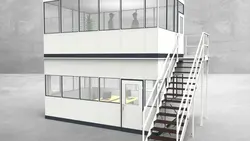 Hallenbüro als Doppelstock 4-seitig 5,50 x 3,50 m 19,25 m² (HD4-5535)