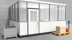 Hallenbüro 3-seitig 4,50 x 4,50 m 20,25 m² (HB3-4545)