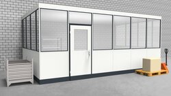 Hallenbüro 3-seitig 6,00 x 3,50 m 21 m² (HB3-6035)