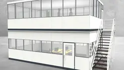 Hallenbüro als Doppelstock 4-seitig 8,00 x 5,00 m 40 m² (HD4-8050)