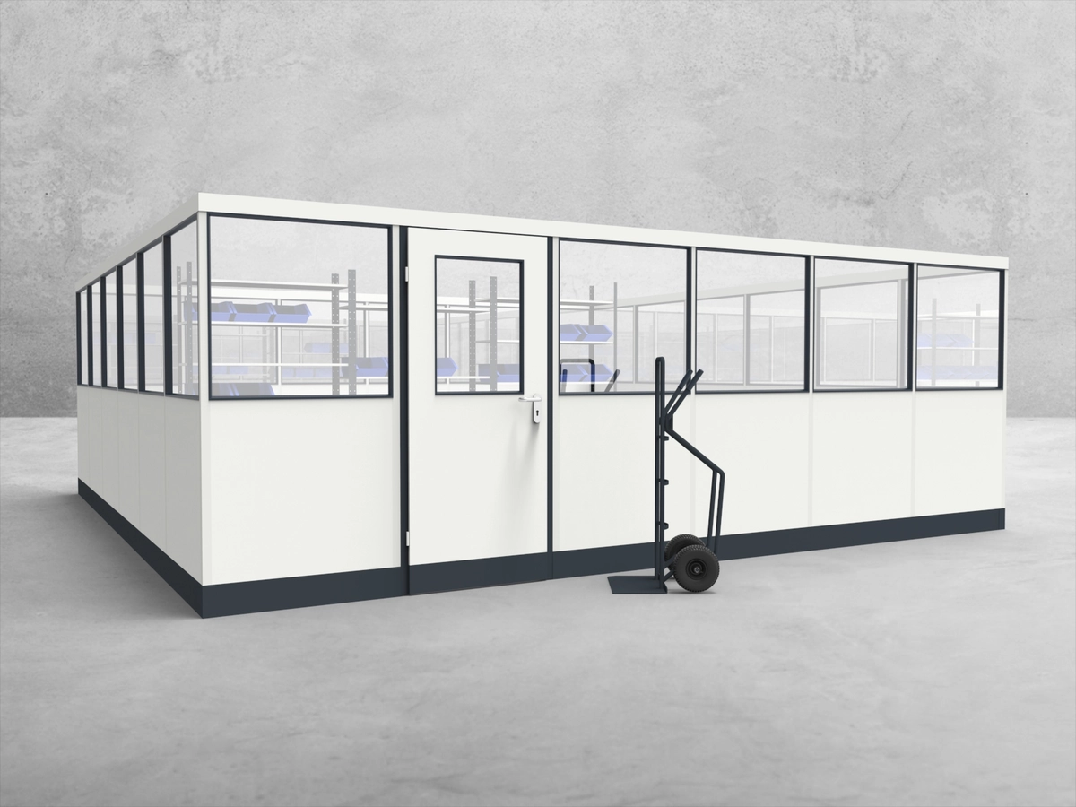 Aussenansicht für Stellwand 4-seitig 6,00 x 6,00 m System RS 45 von Becker Raumsysteme - Artikel SW4-6060