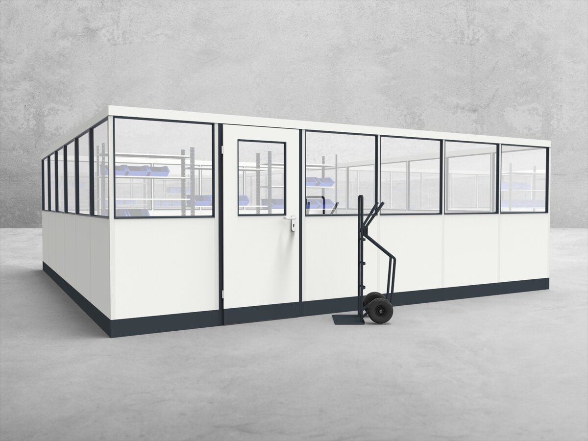 Aussenansicht für Stellwand 4-seitig 6,00 x 6,00 m System RS 45 von Becker Raumsysteme - Artikel SW4-6060